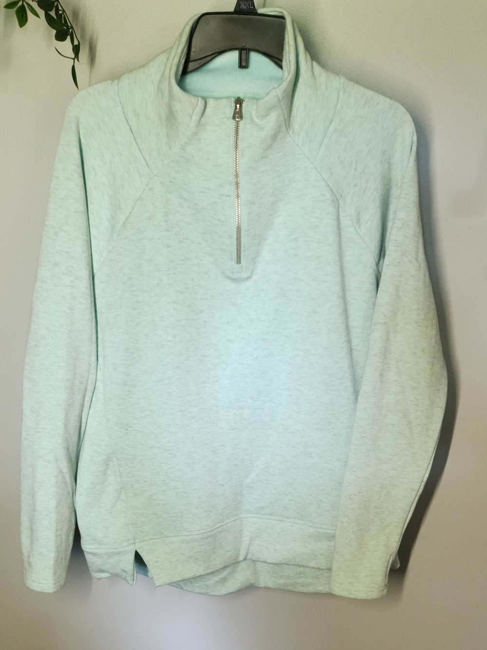 MTA Sport Fleece Lined Teal Blue Half-Zip Pullover Womens Large